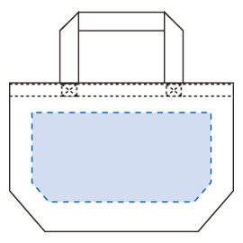 キャンバストート（S）ナチュラル 印刷範囲