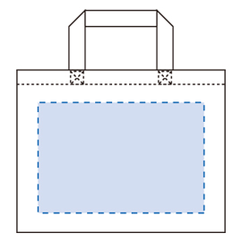 キャンバスカレッジトート（M)ワイド ナチュラル　印刷範囲