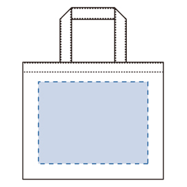 不織布スクエアトート　印刷範囲