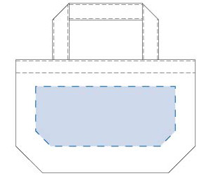 ライトキャンバスタウントート（S)　印刷範囲