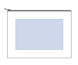 キャンバスフラットポーチ（Ｍ）　印刷範囲