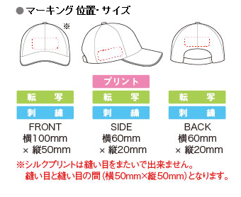 清涼感キャップ 印刷範囲