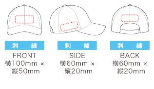 ラッセルキャップ 印刷範囲