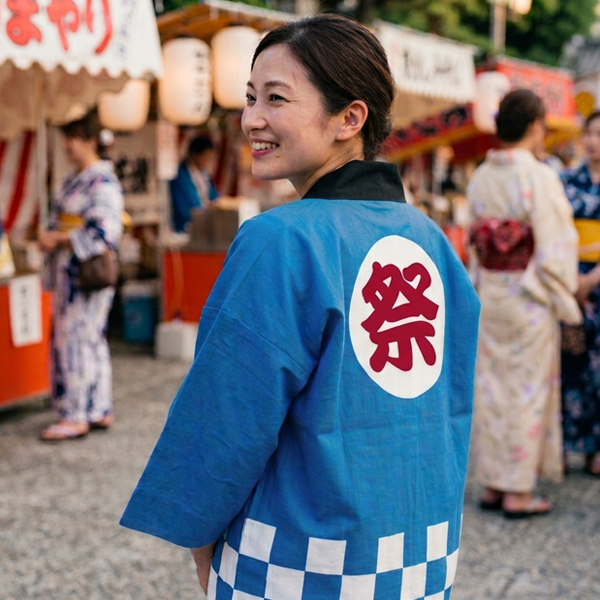 市松柄袢天（帯無し）