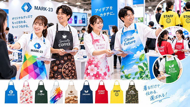 全面フルカラーで色鮮やかに作れるオリジナルエプロン