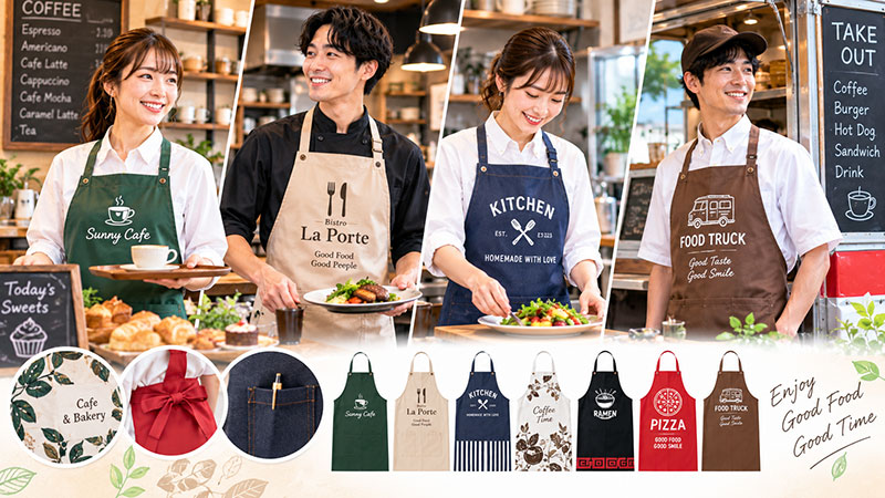 カフェや飲食店のユニホームにおすすめオリジナルエプロン