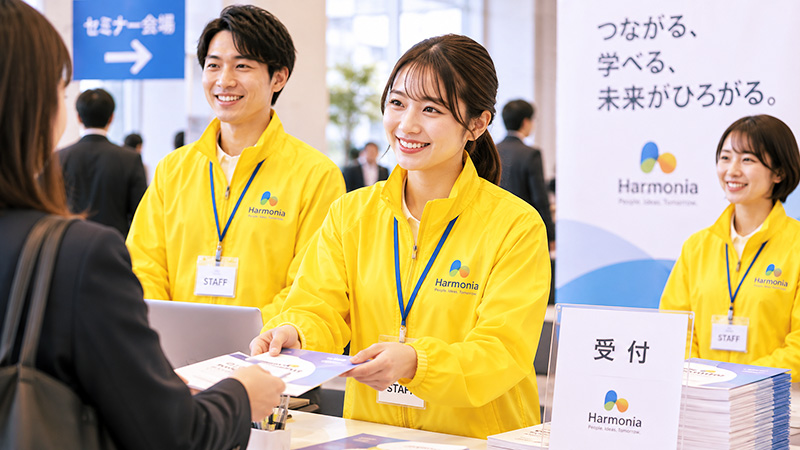 展示会などのスタッフのユニホームとしてマイクロリップストップ スタッフ ジャケット
