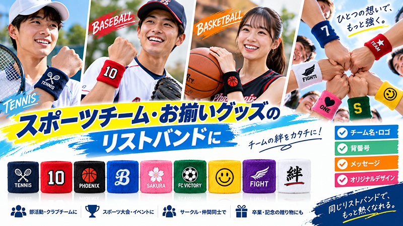 スポーツに欠かせないオリジナルリストバンド