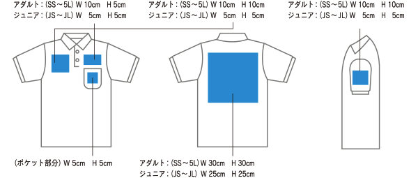 ポロシャツ プリント範囲